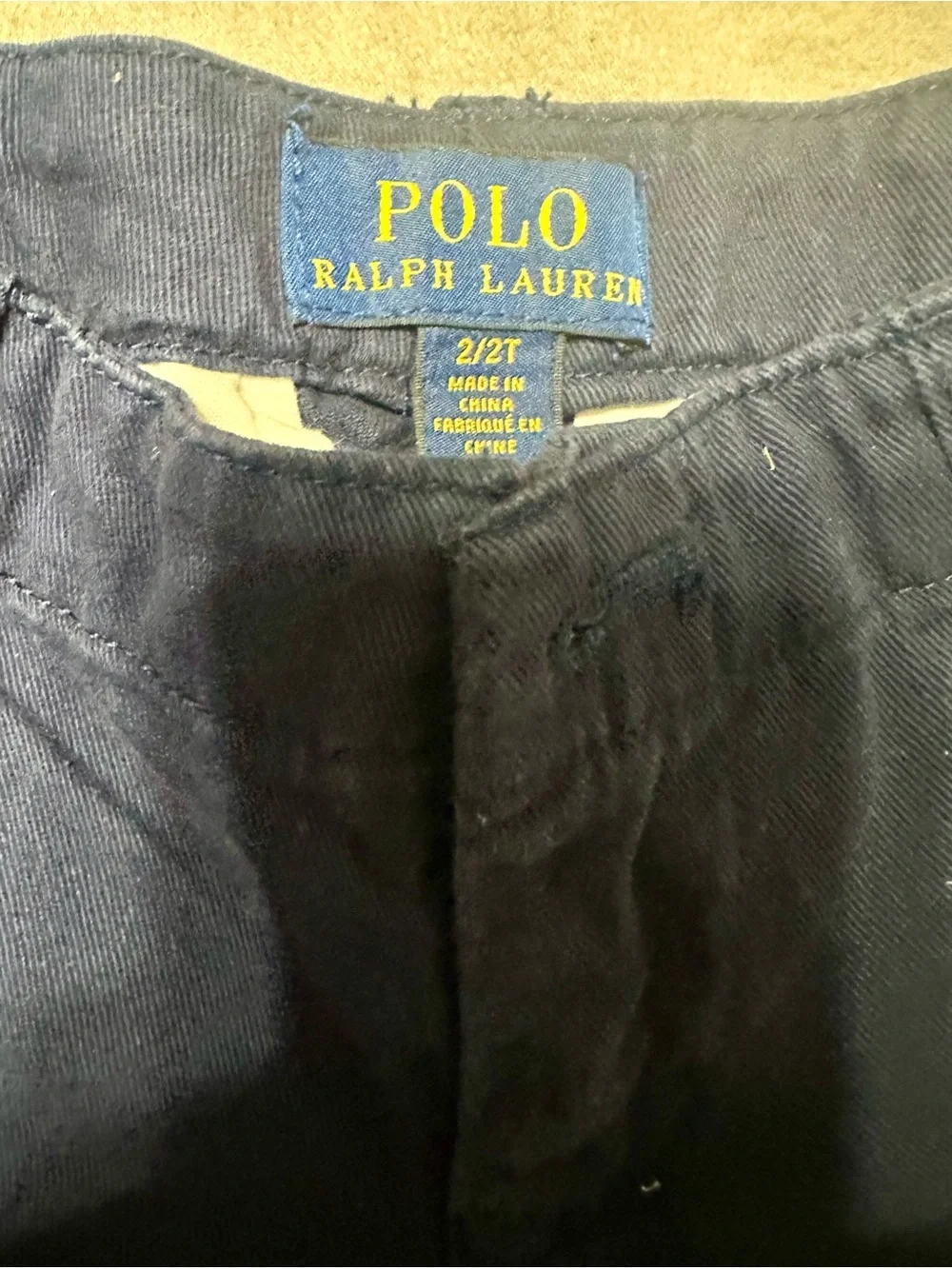 Ralph Lauren Classic Chino Shorts Toddler Girl Dark Blue Preppy Cotton SIZE 3/3T